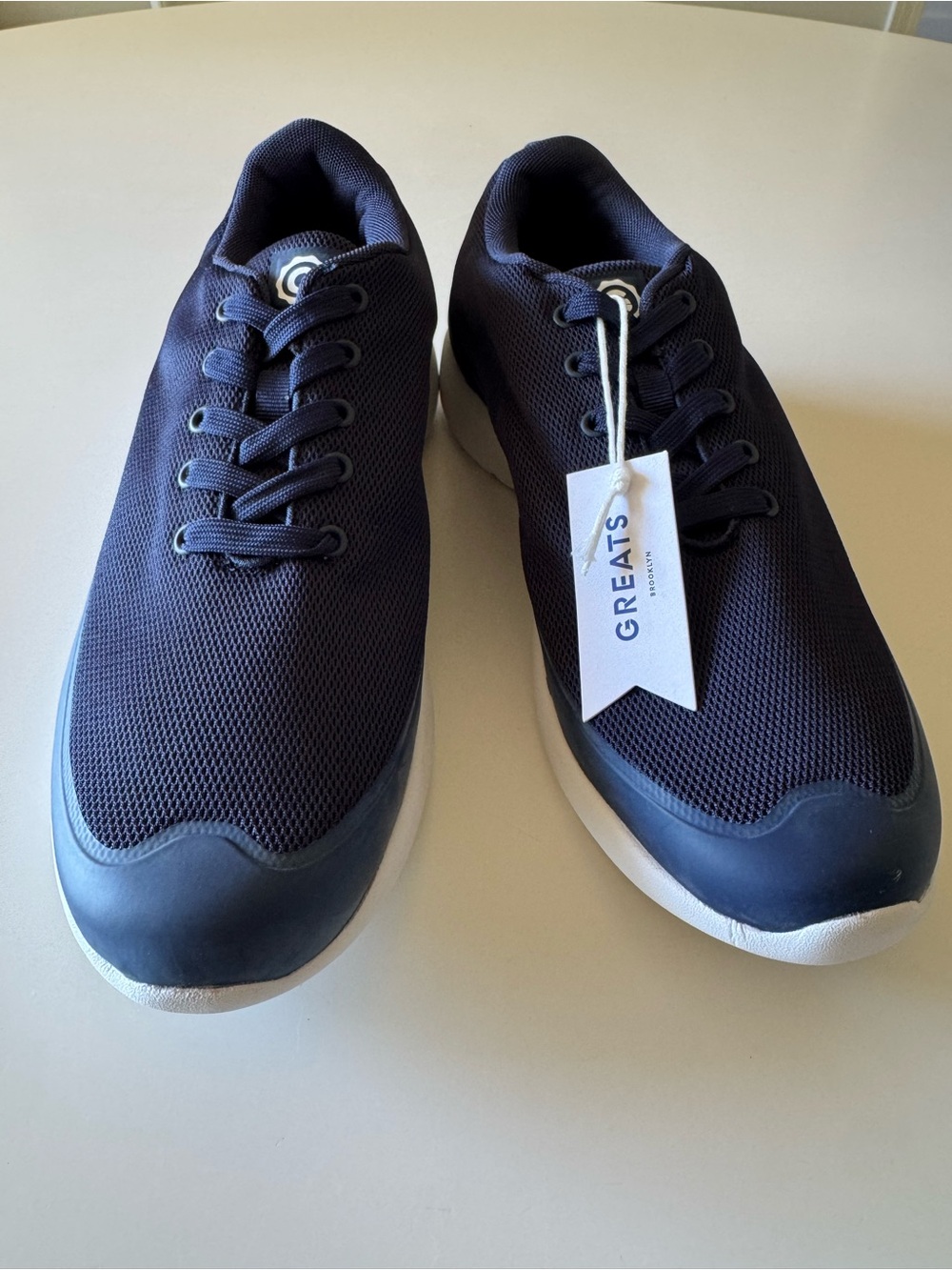 NEW! Size 11.5 Greats Brooklyn The Bab Low V.2 mesh navy blue sneakers